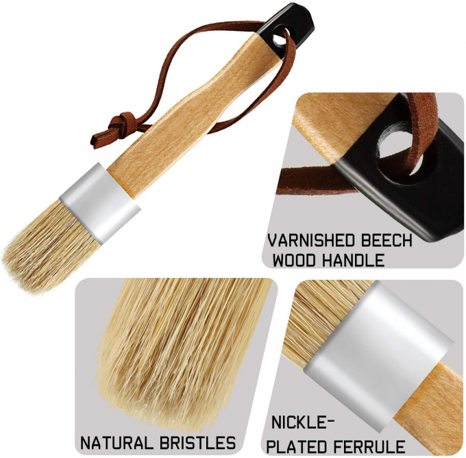 4.5in Stencil Chalk Paint Brush Set 3Pcs 1