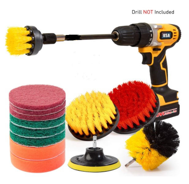 OEM 25 Pieces Drill Scrubber Brush Kit Scrub Pads Sponge 7.5mm Plate Hole 0