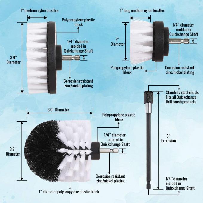 310g Car Detail Drill Brush Kit 88mm Outside Diameter Drill Scrubber Attachments 0