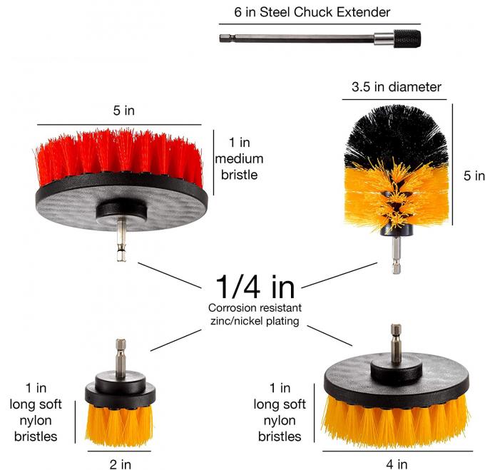 14pcs Power Drill Brush Attachment 3.5" 1