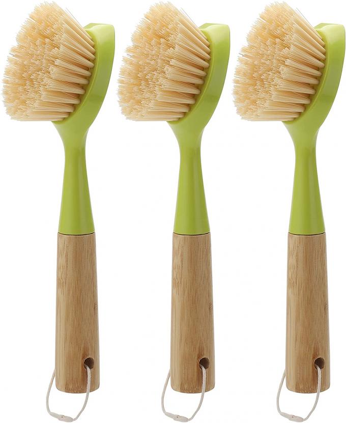 1.1in PBT Bristle Kitchen Scrub Brush Dish Scrubber With Handle 0