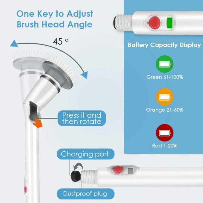50HZ Electric Power Scrubber Brush 240V For Tile Floor 7V Battery 5