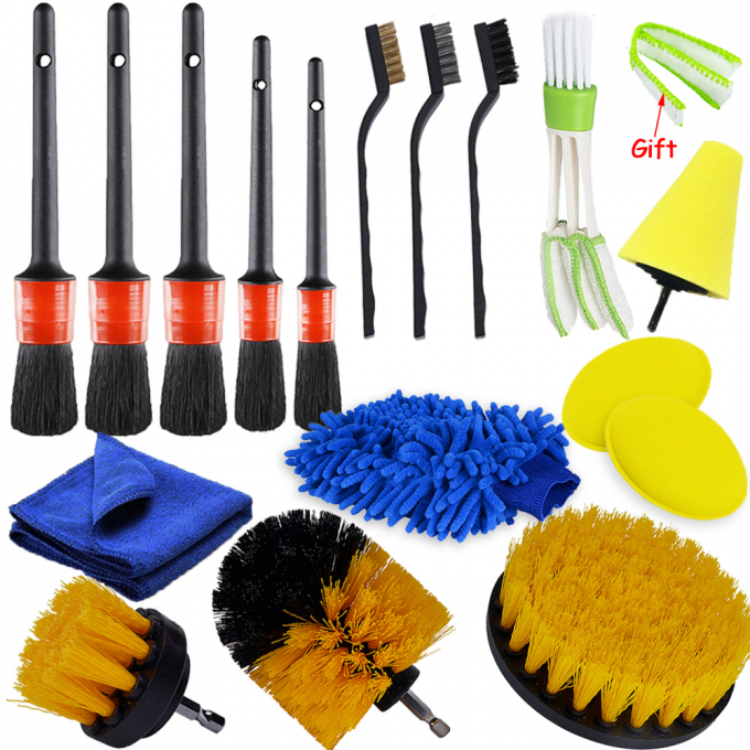 15cm Extension 5Pcs Car Cleaning Brush Kit Detailing Washing 0