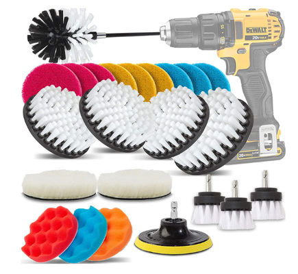 25Pcs Car Cleaning Drill Brush Set 1.5kg Buffing Sponge Pads M10