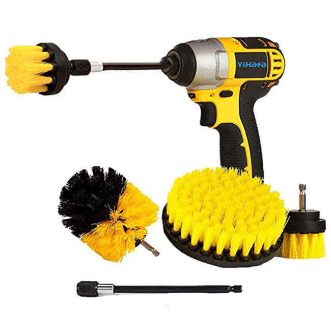 4pcs/Set Drill Brush Attachment Set Power Scrubber Brush Cleaning Kit All Purpose Drill Brush With Extend Attachment