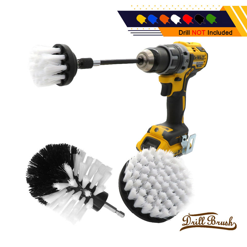 15cm White Soft Electric Drill Brush Attachments Plastic For Carpet Glass Car 420g