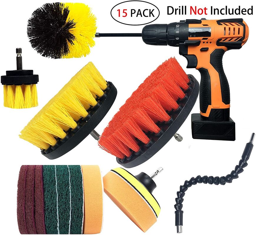 buy 15Pcs Polypropylene Drill Brush Attachments Set Scrub Sponge Tube Grouting online manufacturer