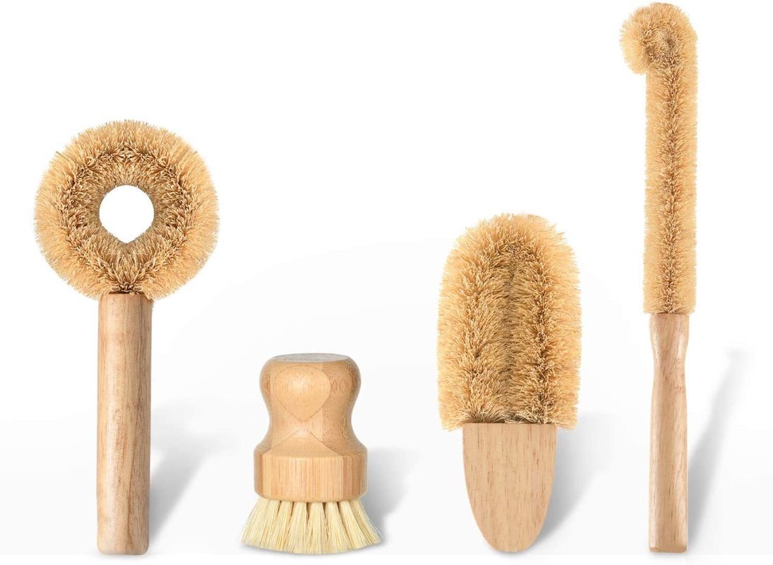 quality 4pcs Set Kitchen Scrub Brush Natural Cleaning 7.09*3.15cm factory