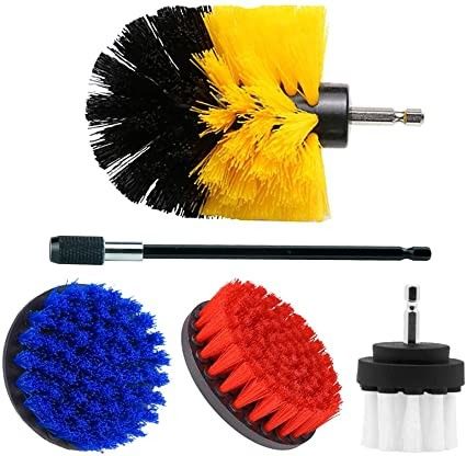 5Pcs Drill Cleaning Brush Attachment Polypropylene Power Scrubber Kit