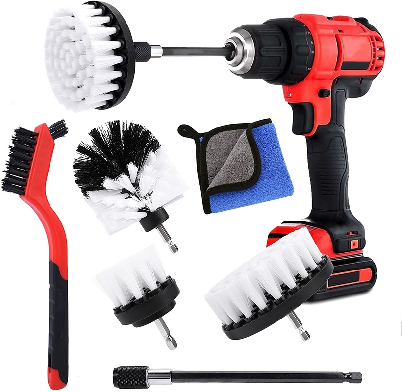 6pcs Car Cleaning Brush Kit For Cordless Screwdriver 2'' 3.5'' 4''